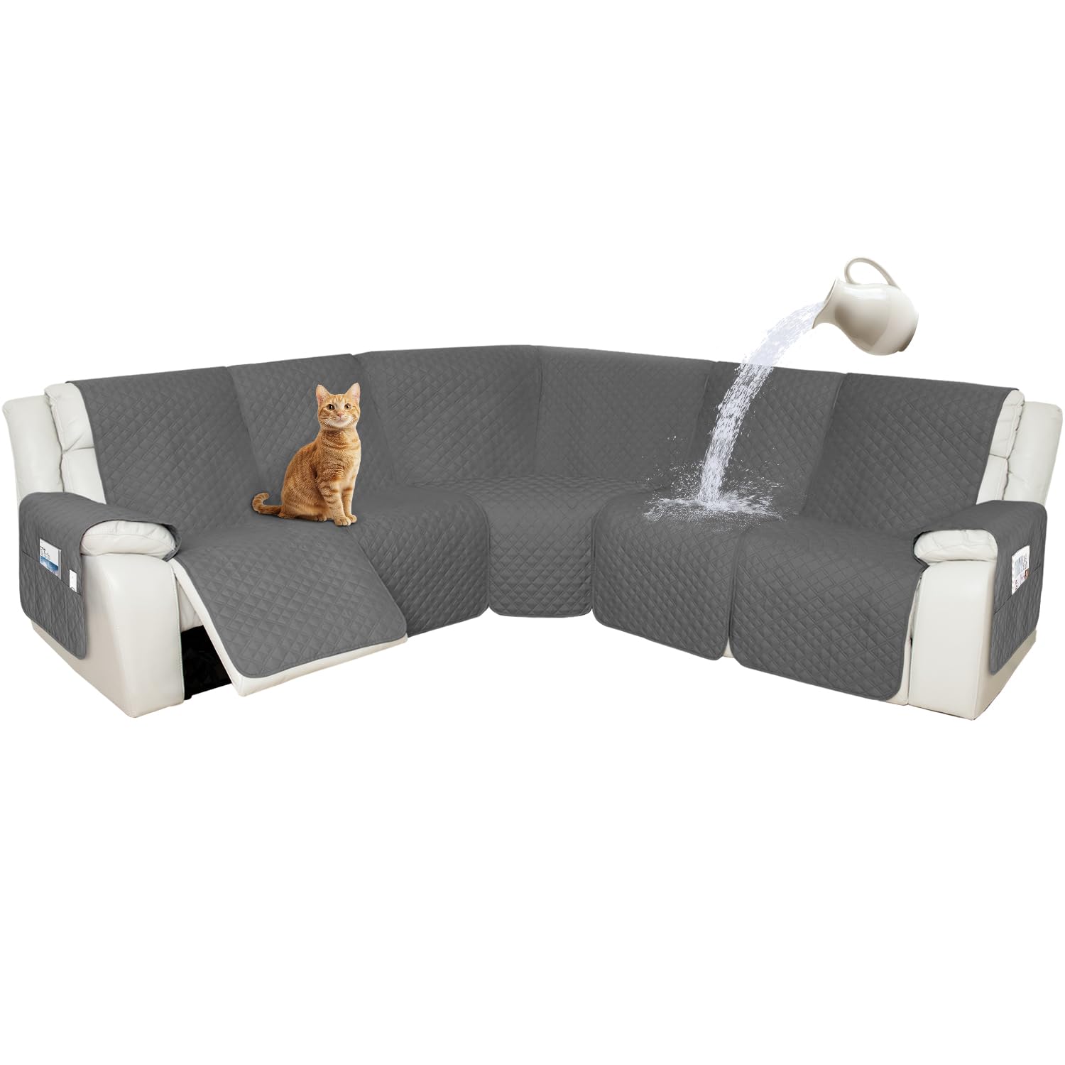  100% Waterproof Arfntevss Recliner Sectional Couch Covers for L Shape Sofa with Non Slip Protection Suitable for Dog Wa