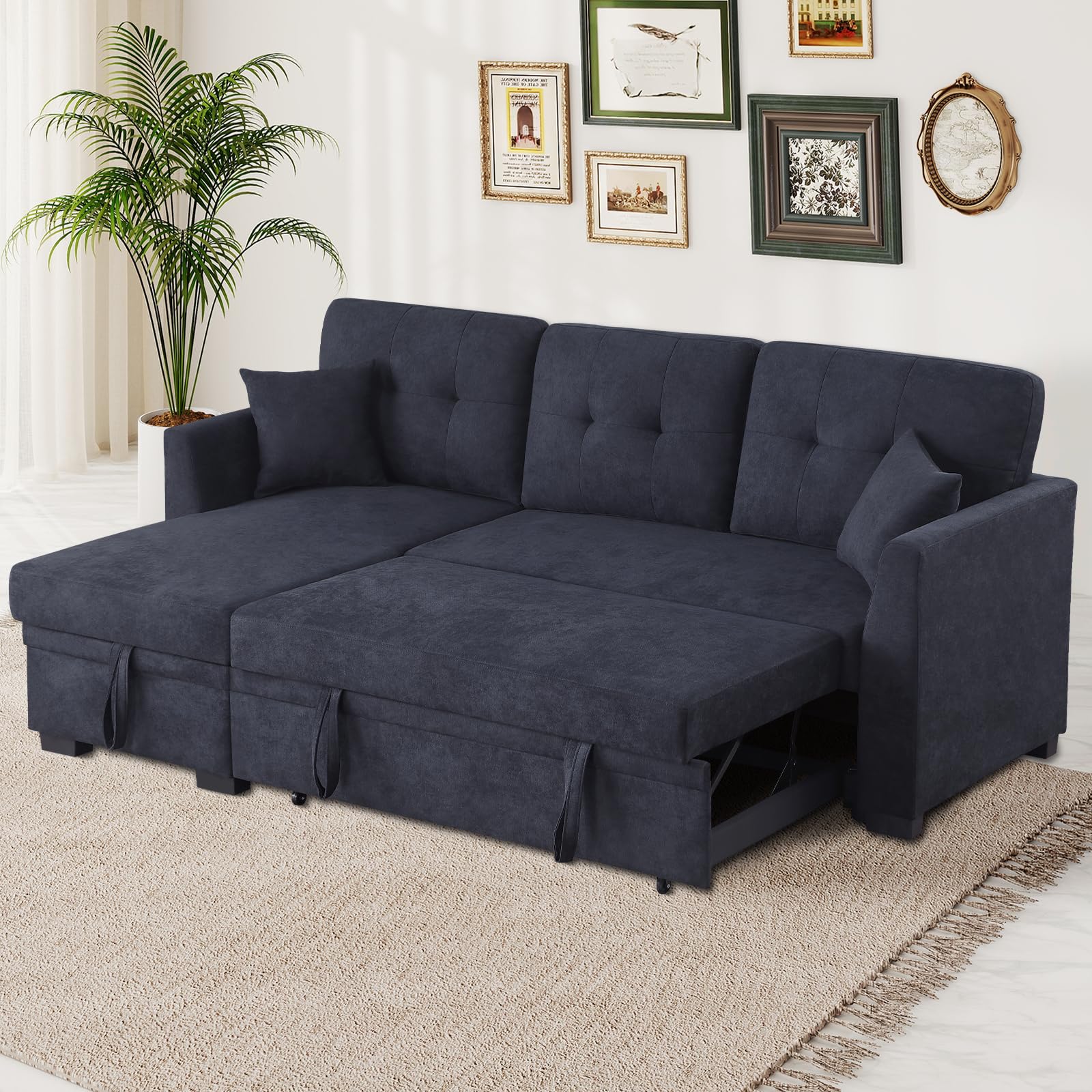 L Shape Sofa with Storage for Living Room and Bedroom
| Futon Pull Out Couch Bed Convertible Sleeper Sofa for Apartment