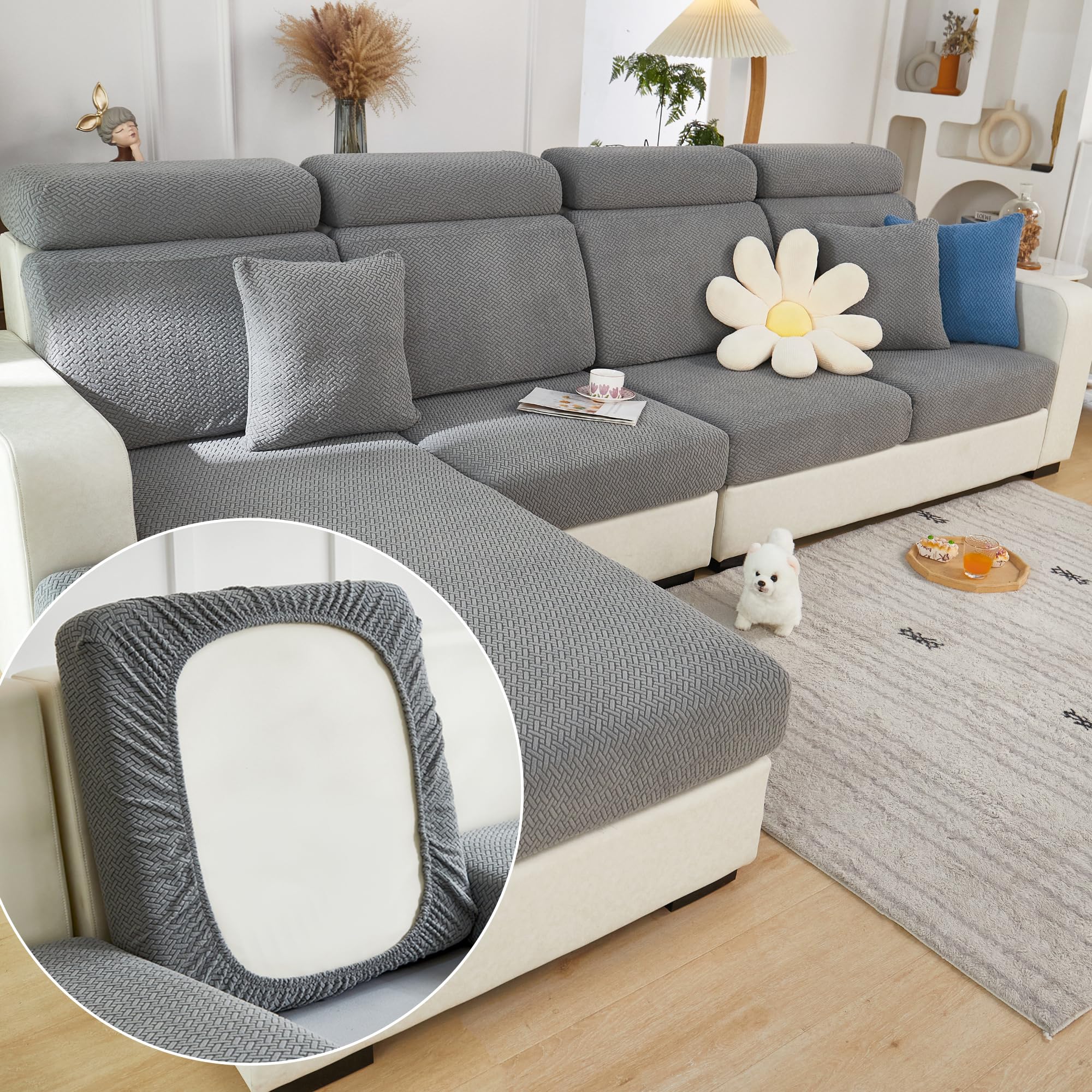 Magic Sofa Covers Stretchable Universal Sofa Slipcover (Texture-Gray, Large Single Seat)  
Magic Sofa Covers Wear-Resist